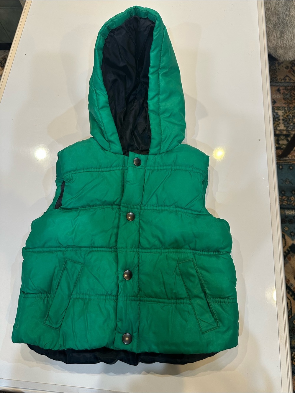 M&S Marks & Spencer Kids 2-3Y Green Hooded Puffer Vest